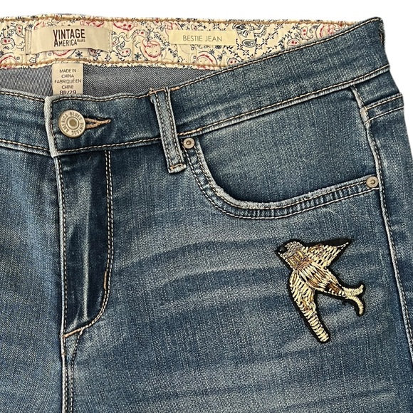 VTG VINTAGE AMERICA BLUES EMBELLISHED DENIM JEANS RARE AND GREAT CONDITION - Picture 3 of 15